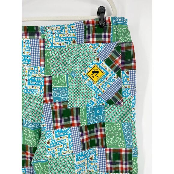 Vintage Skidz Patchwork Quilt Style Skater Pants Drawstring 90s Kid Gen X NWOT - Picture 1 of 8